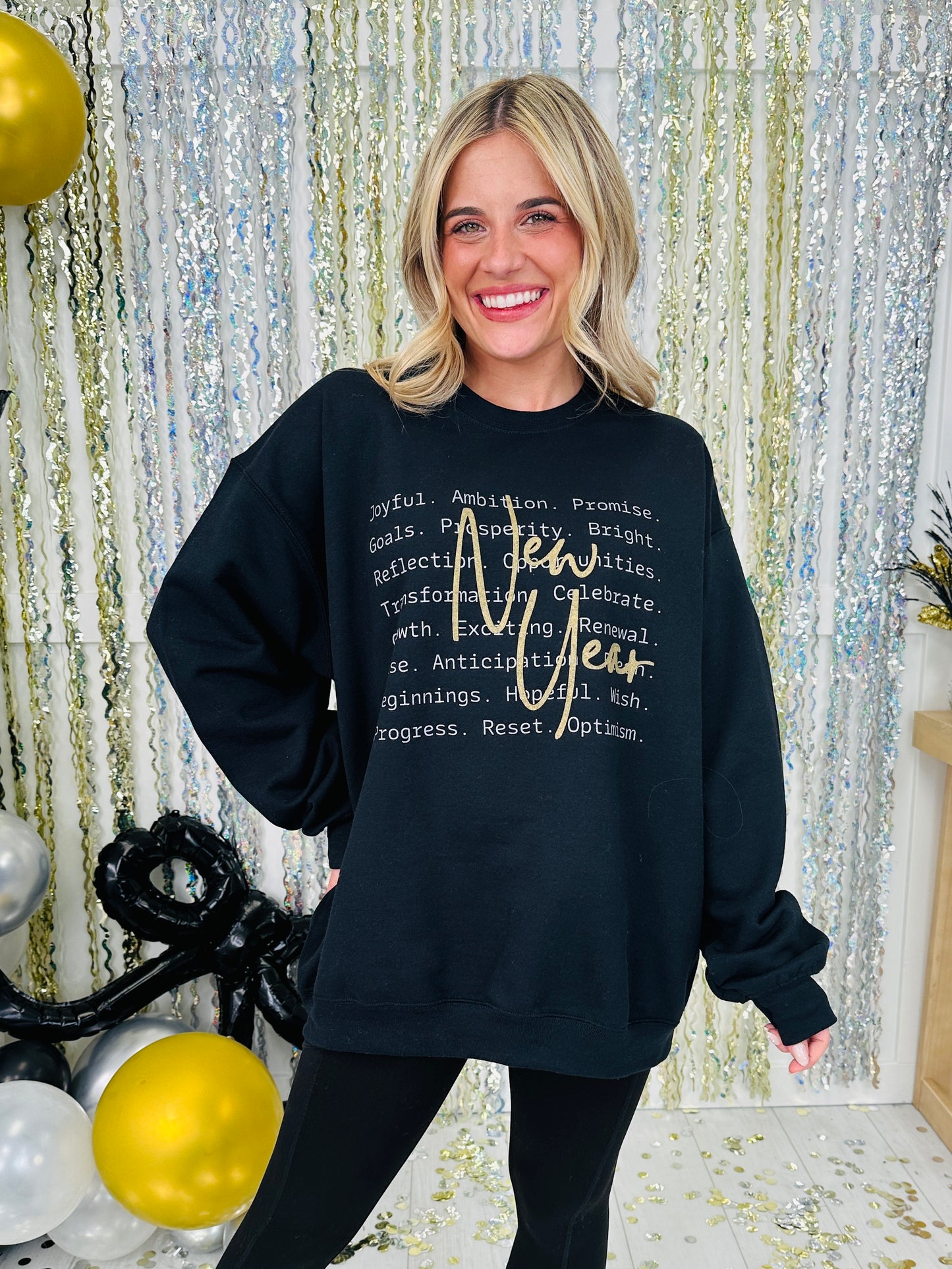 New Year Affirmations Graphic Crewneck Sweatshirt