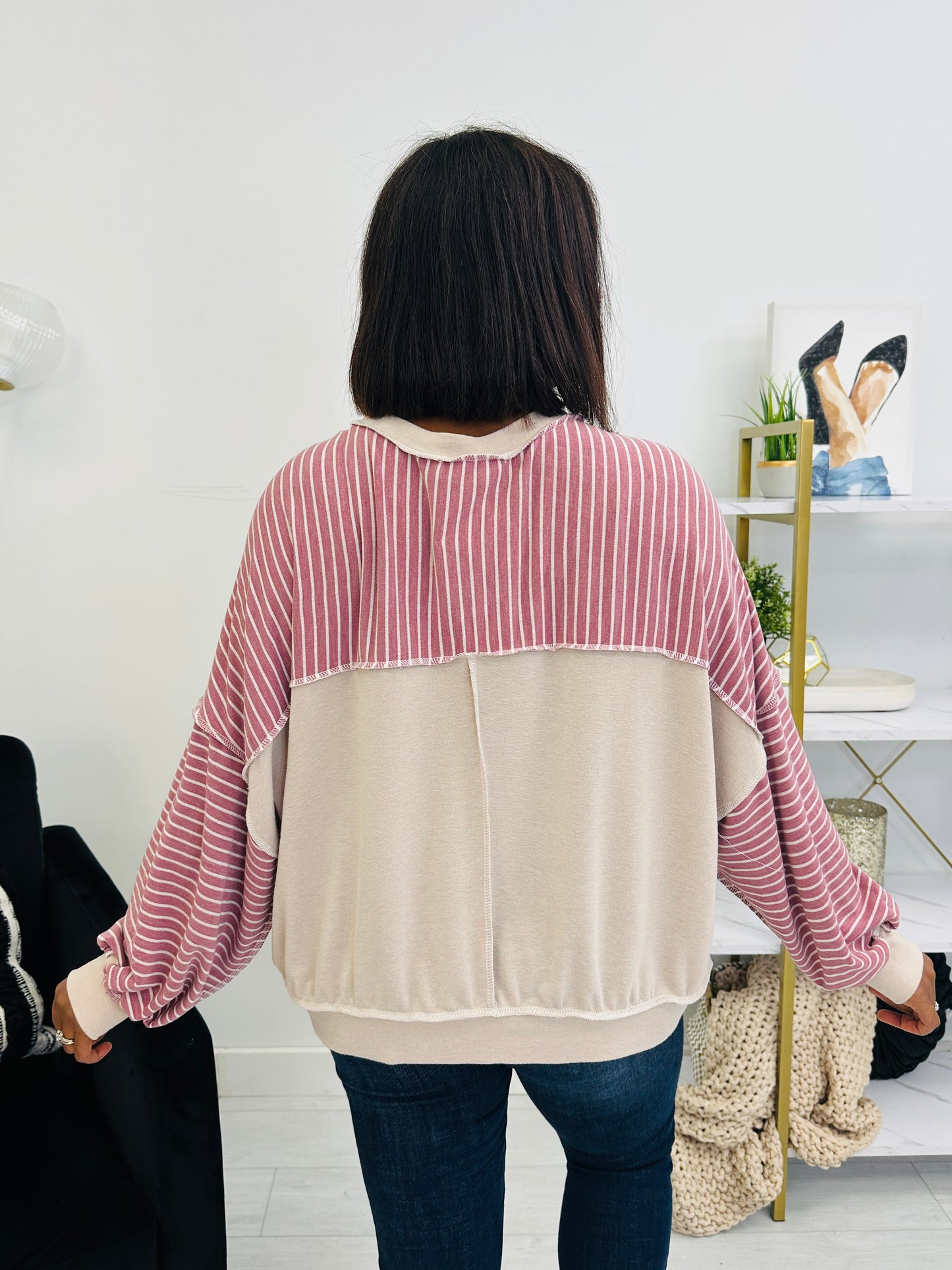 Offbeat Cozy Pullover in Burgundy