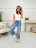 Off The Cuff Wide Leg Cuffed Tummy Control Cropped Jeans