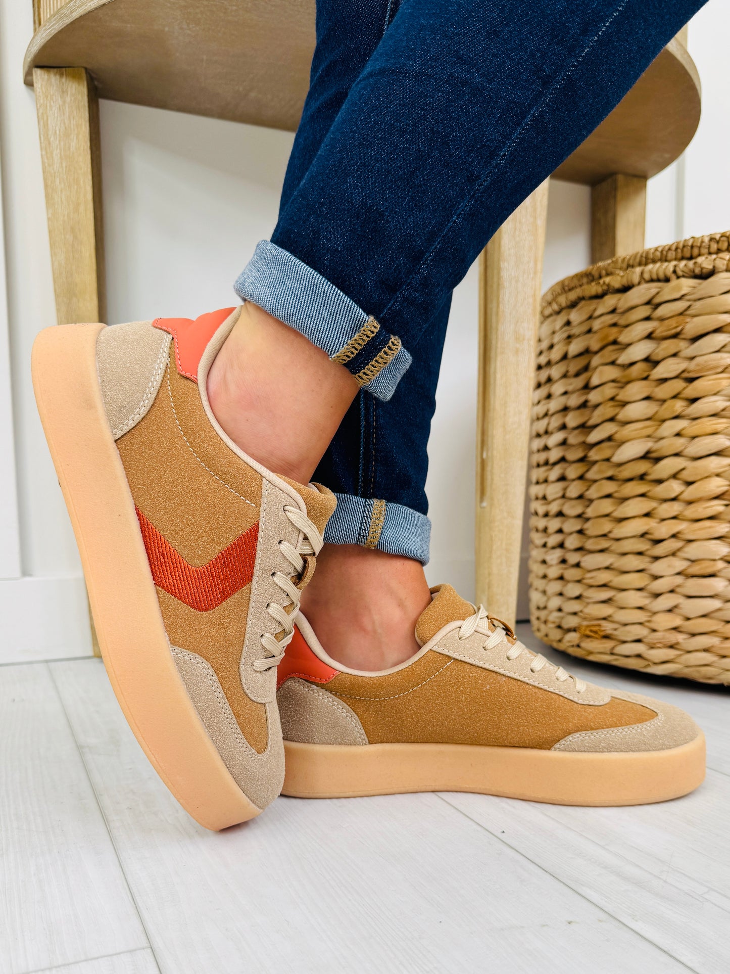 Made You Move Sneakers in Camel/Orange