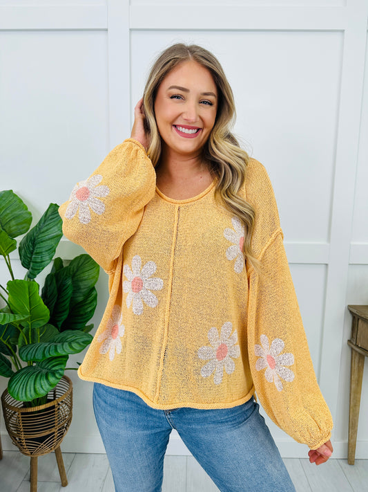 Blooming Good Vibes Top in Apricot