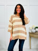 Long Story Stripes Top In Khaki Cream