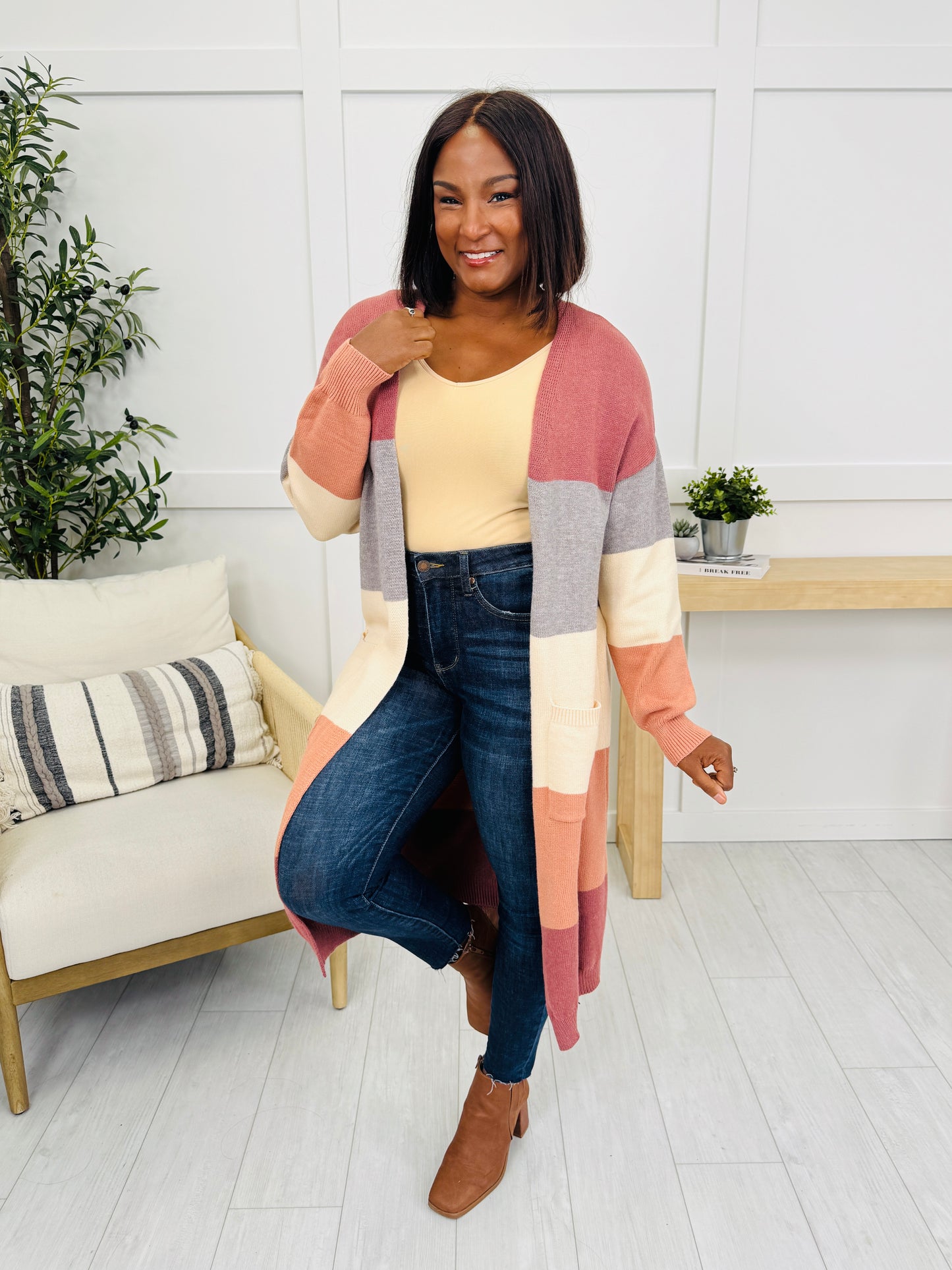 Falling Into Place Cardigan in Mauve