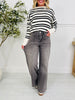 Into The Grey Tummy Control Wide Leg Jeans In Multiple Inseams