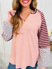 Struck By Stripes Sweater in Blush