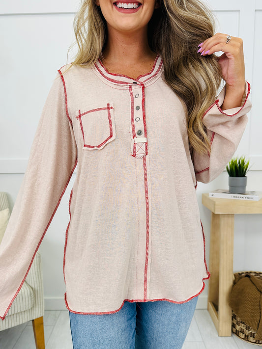 Outline Touch Top in Taupe