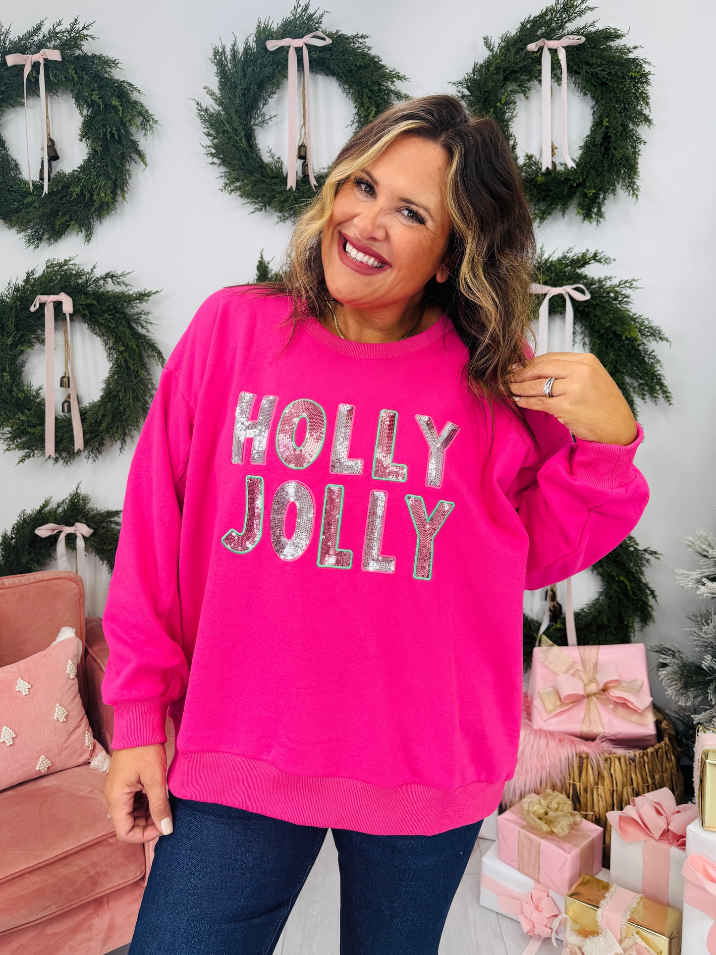 Holly, Jolly, and Sparkle Pullover