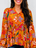Retro Bloom Top In Camel