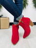 Downtown Days Booties In Dark Red