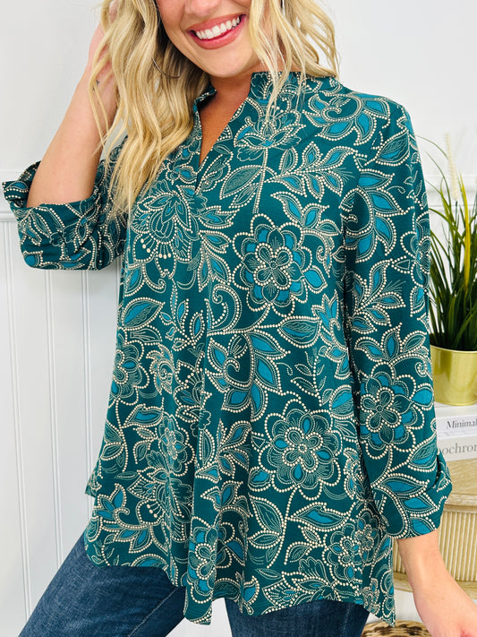 Fall Into You Top in Hunter Green
