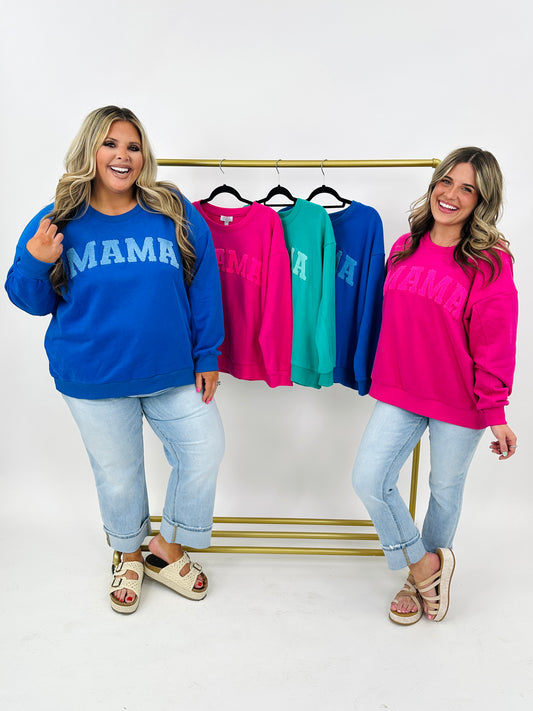 Hey Mama MOCO Exclusive Crewneck In Bright Blue