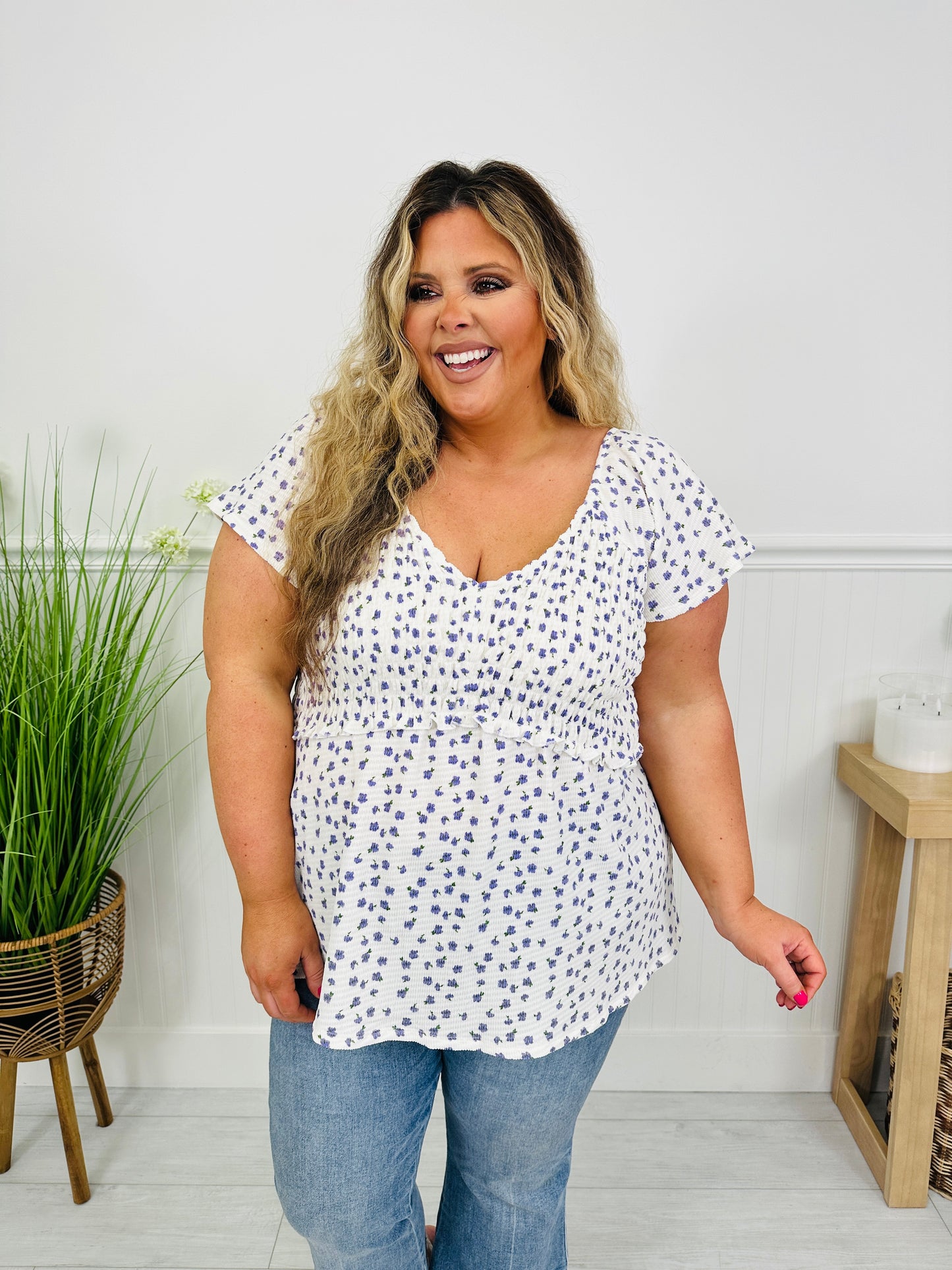 Secret Garden Top in Purple Floral