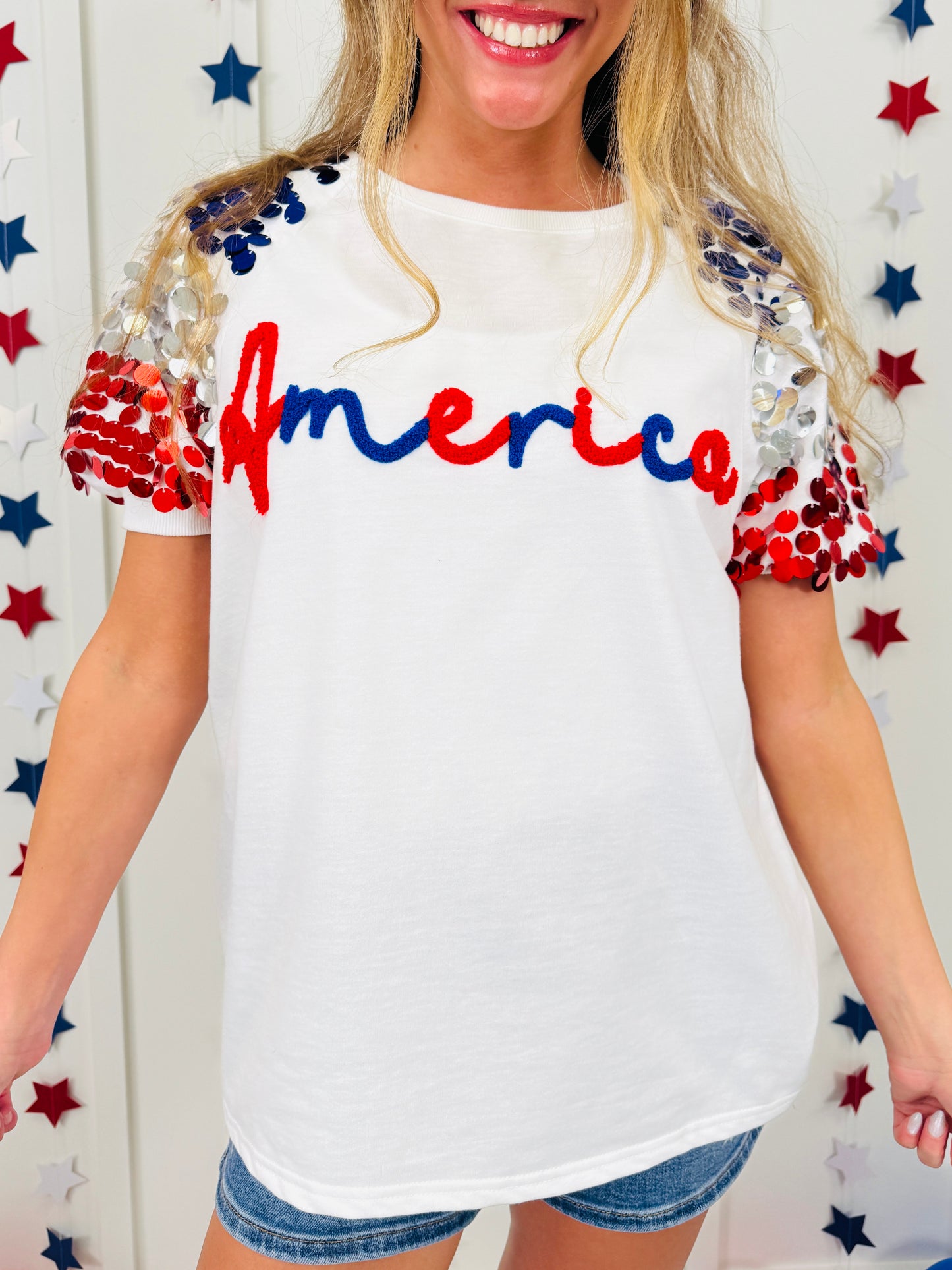 Shimmering Independence Top