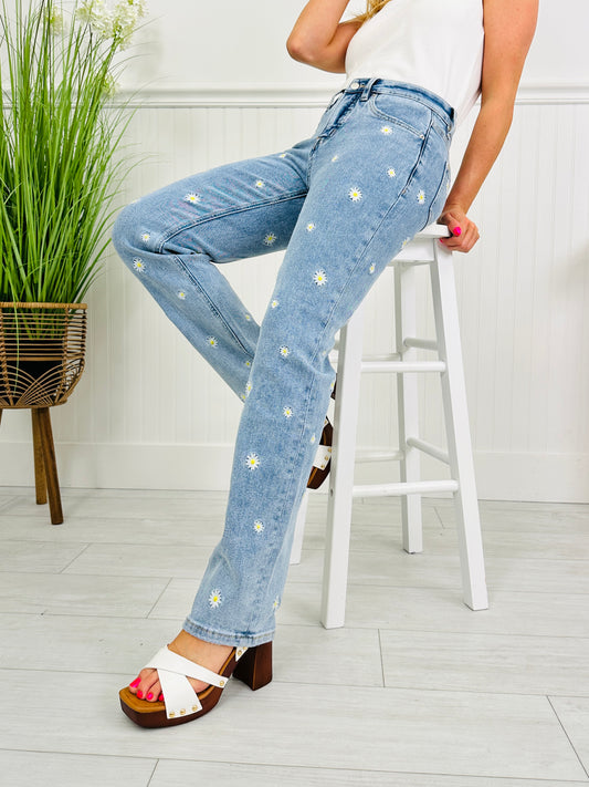 Dreaming of Daisies Tummy Control Straight Jeans