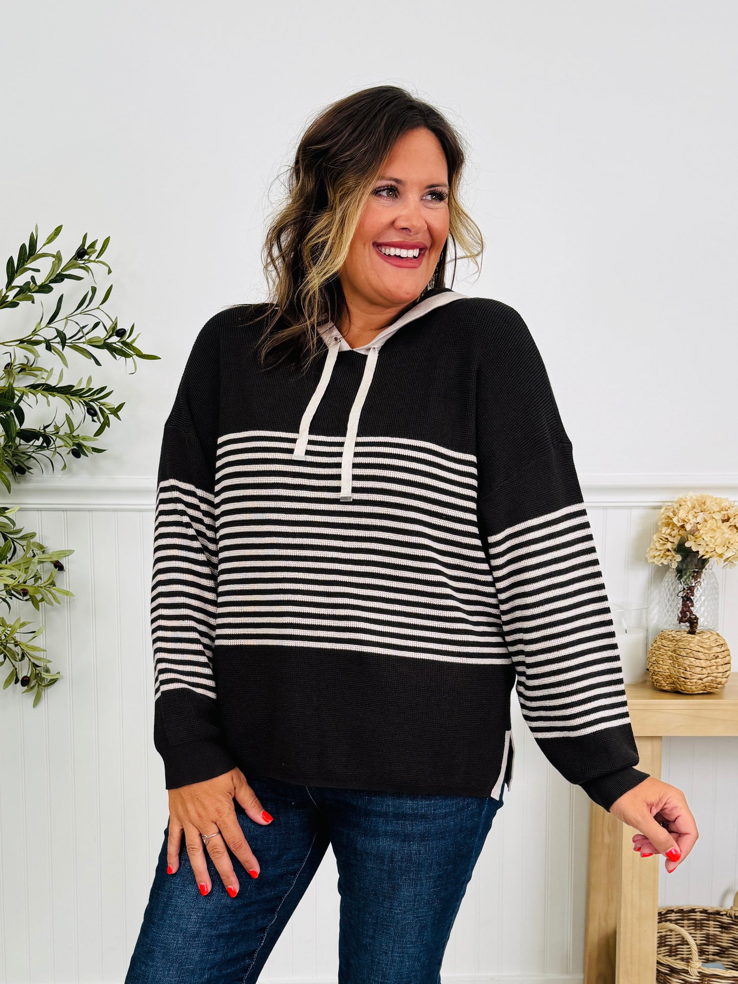 Worth The Stripe Top In Chocolate