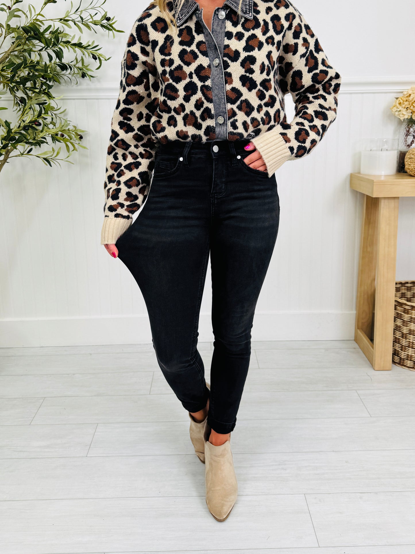 Black In Action Tummy Control Skinny Jeans In Multiple Inseams