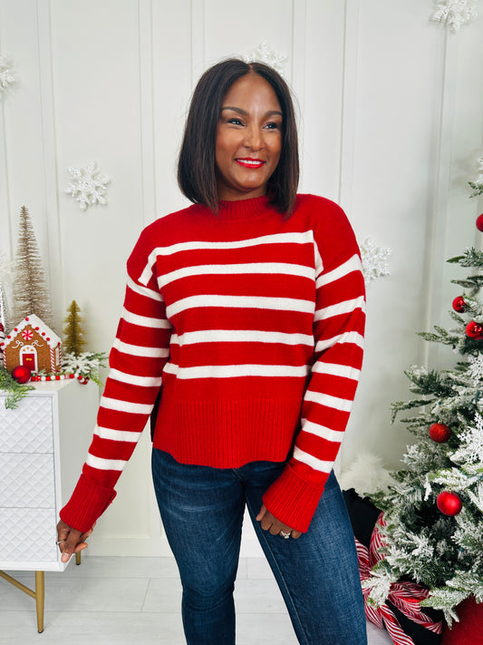 Beyond the Stripe Sweater In Candy Cane