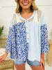 Chasing Sunflowers Top In Powder Blue