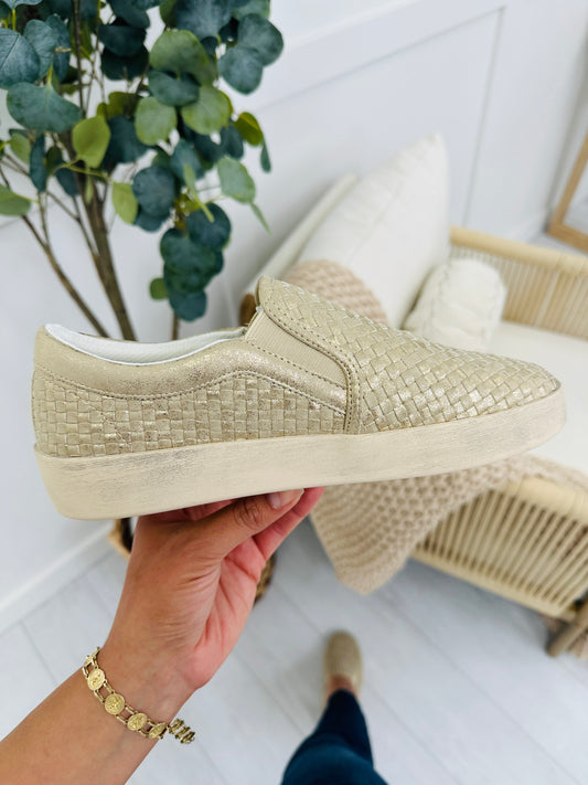 Shimmer Step Sneakers In Gold