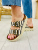 Seaside Stride Sandals In Black Natural Stripe