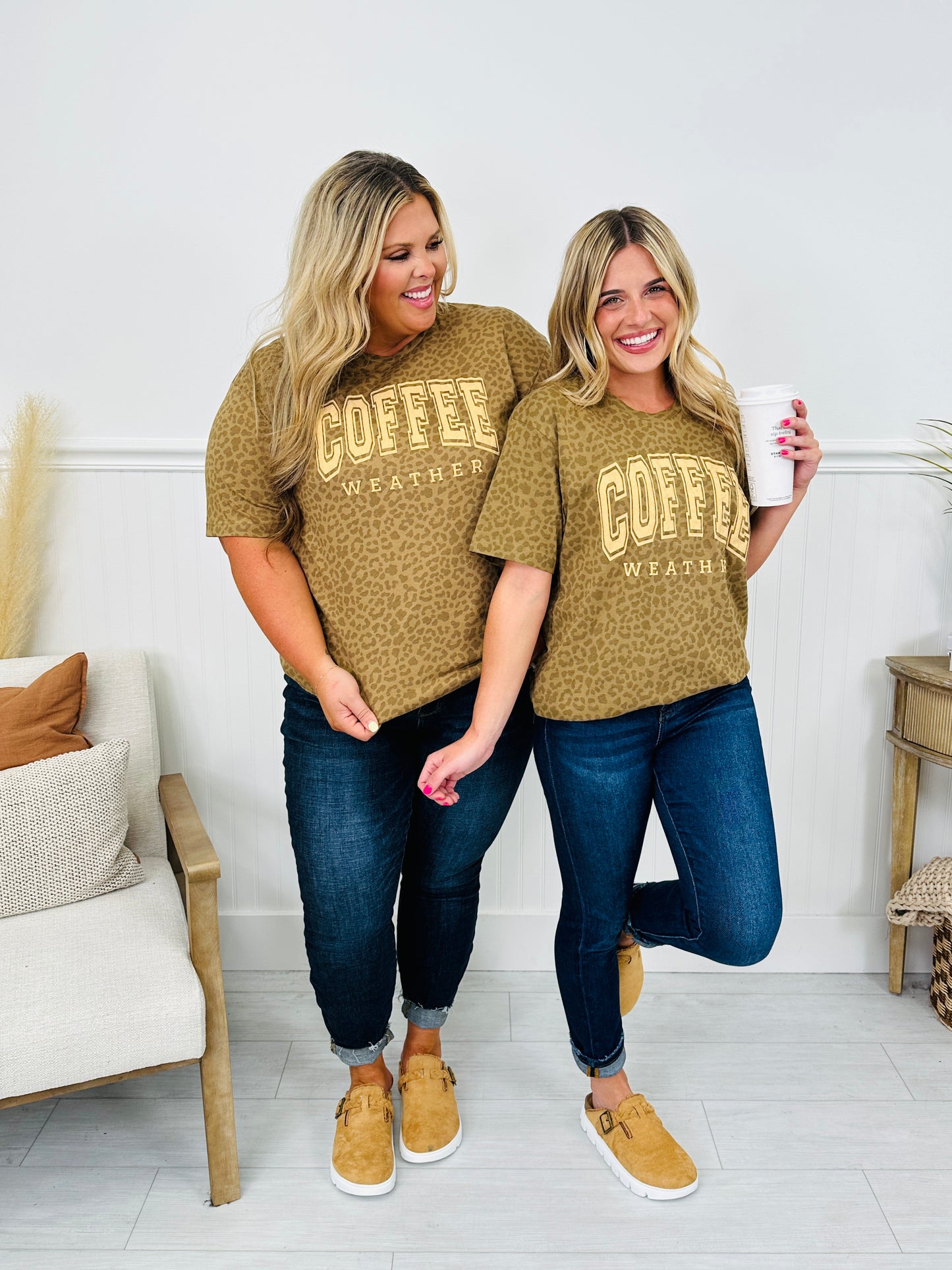 Coffee Weather Graphic Tee in Leopard