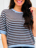 Sunday Stroll Stripe Top In Chocolate Brown