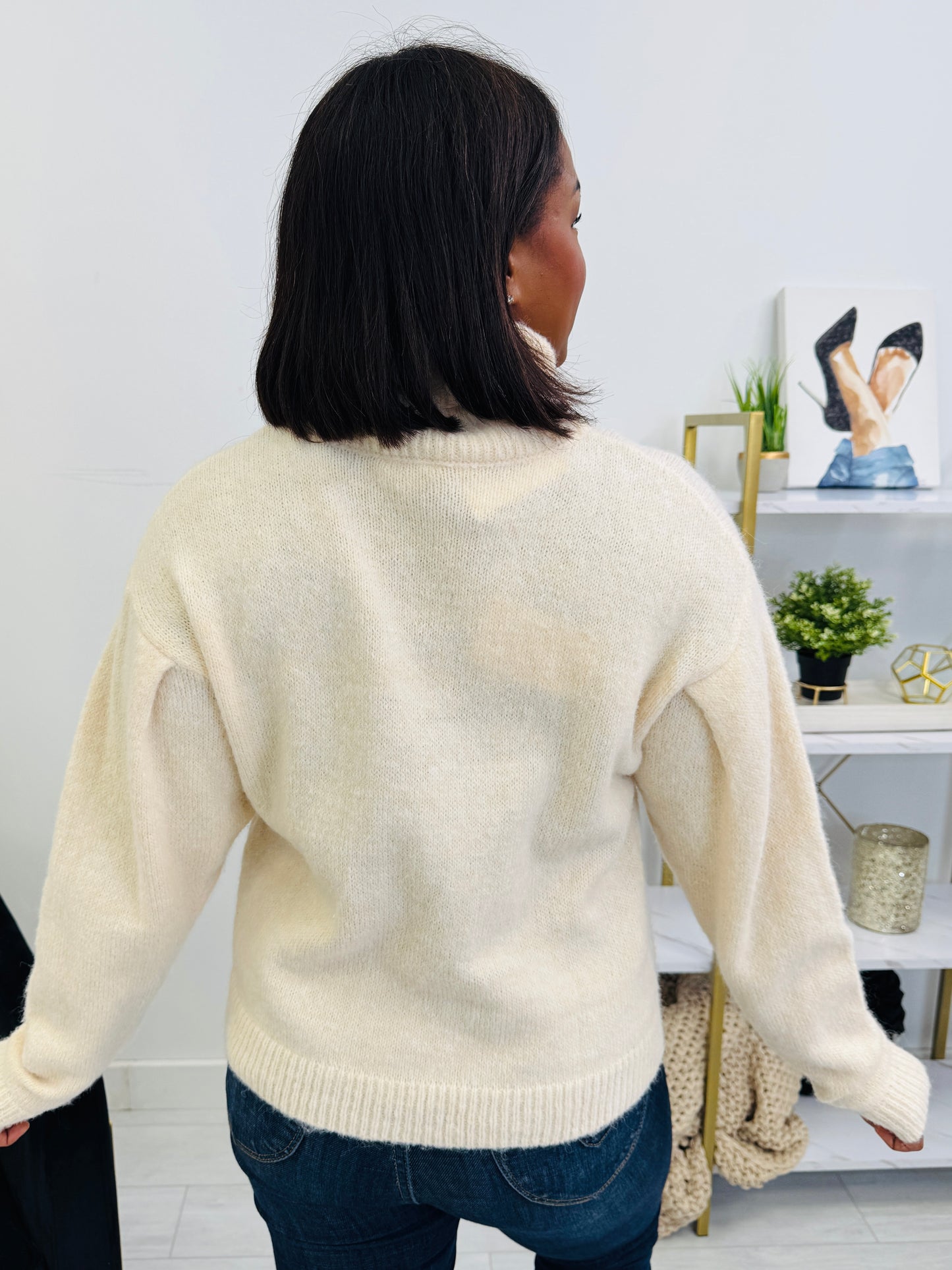 Hideaway Heart Sweater in Coconut