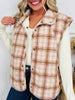 Pretty In Plaid Vest In Taupe