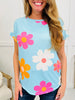 The Retro Petal Tee in Blue