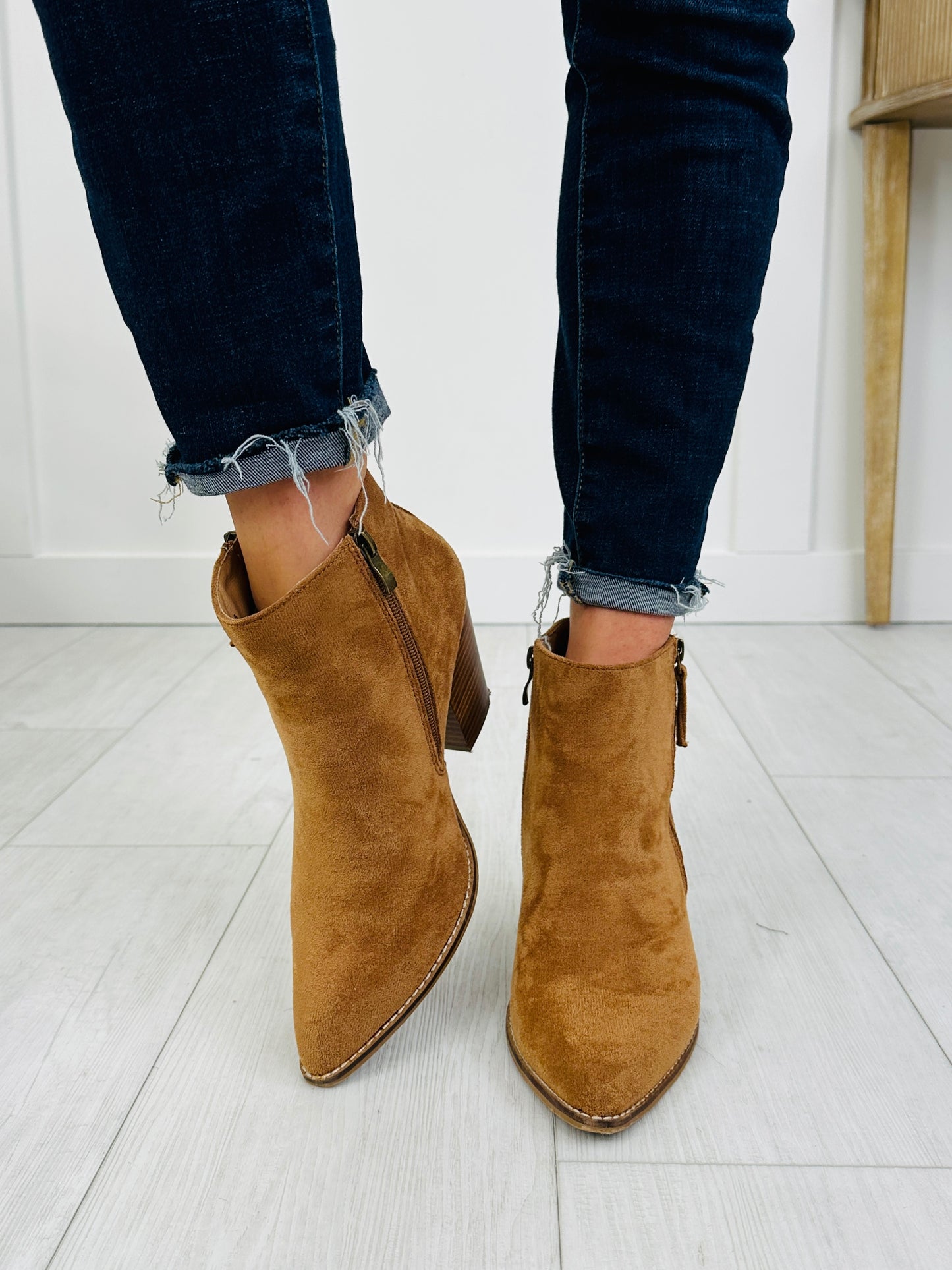 Downtown Days Booties In Tan