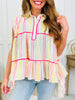 Leave A Little Magic Top In Ivory Multi