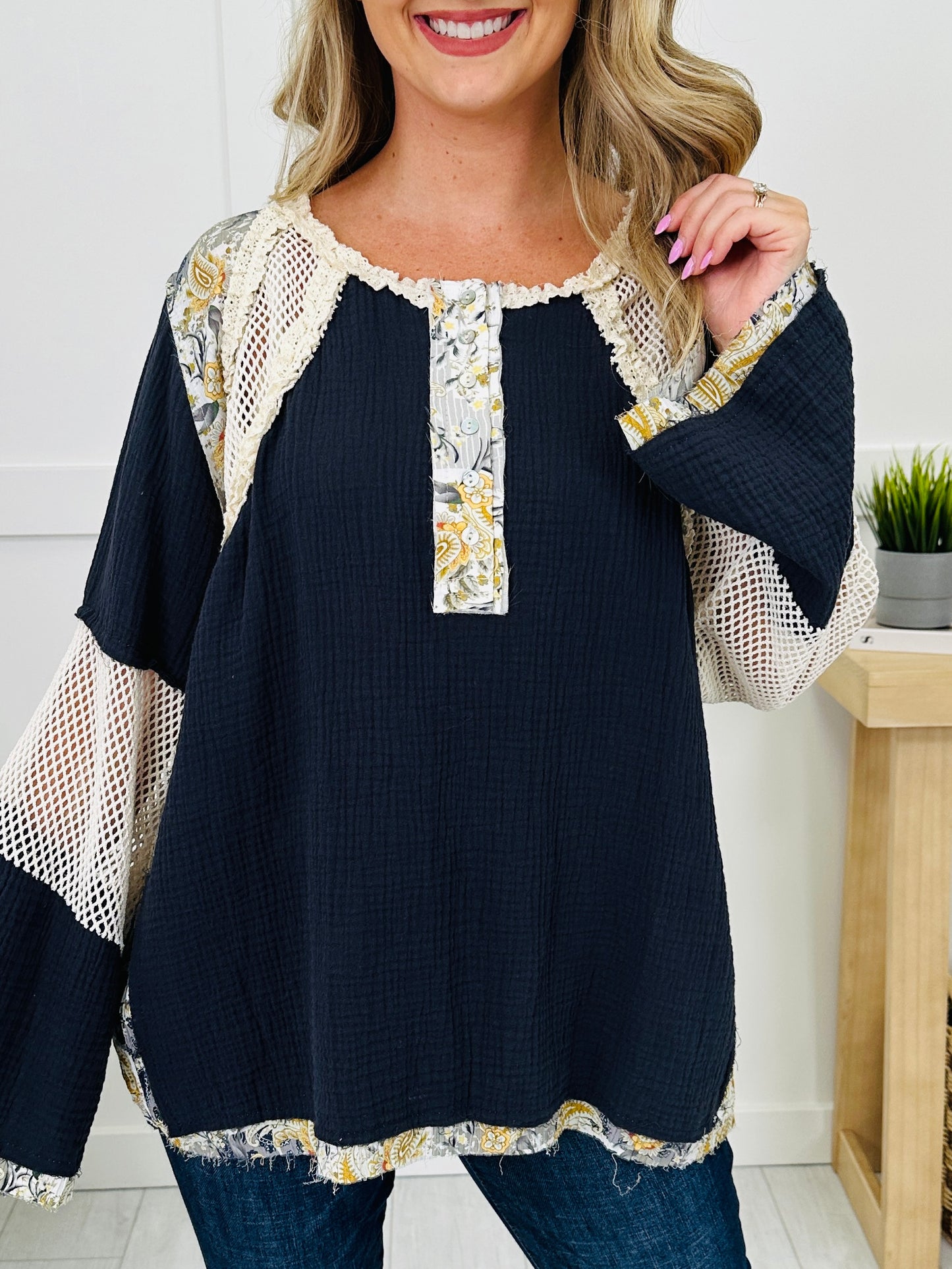 Paisley Perfection Top in Charcoal