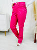 Judy Blue Barbie Pink Faux Leather Tummy Control Straight Leg Pants in Reg/Curvy
