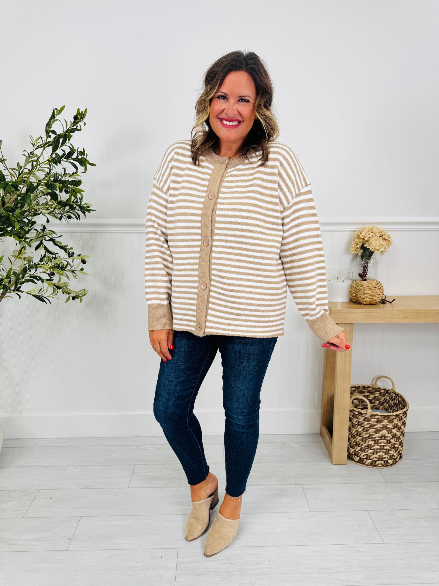 Perfectly Put Together Cardigan In Taupe