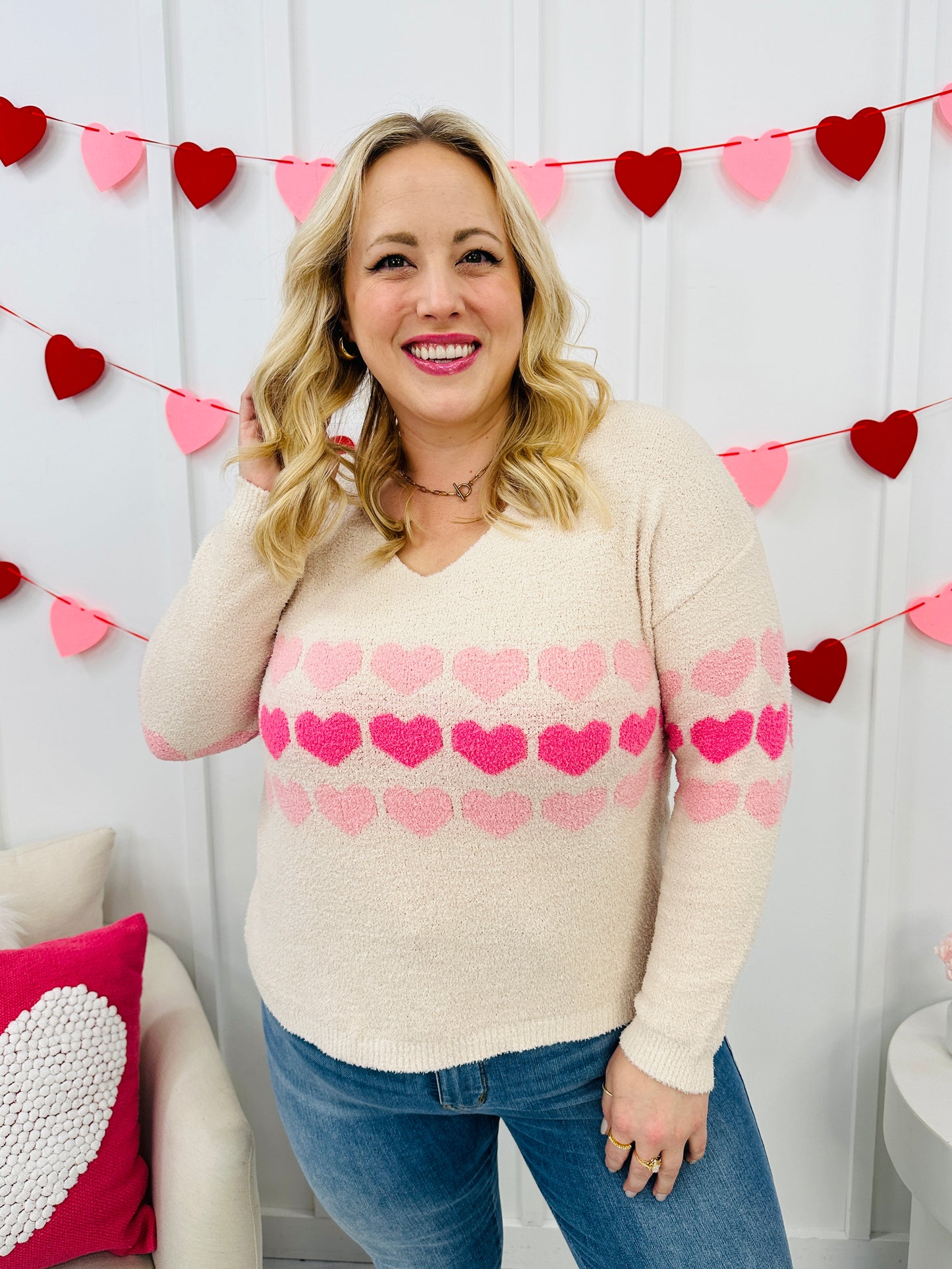 Row of Hearts Sweater