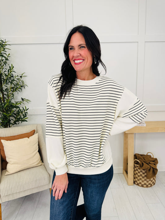 Sleek Stitching Sweater in Ivory