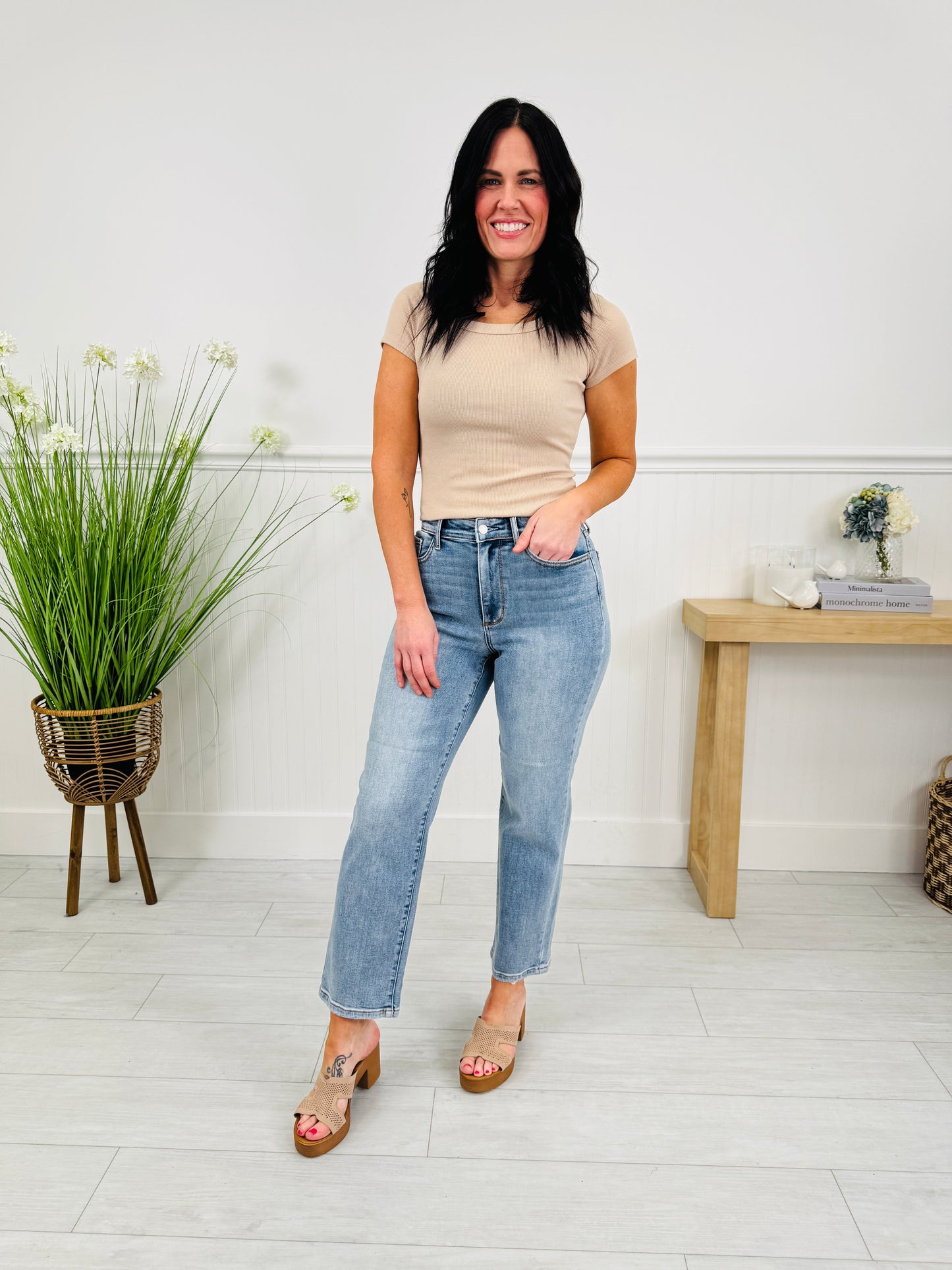 Judy Blue An Ankle Moment Ankle Straight Jeans