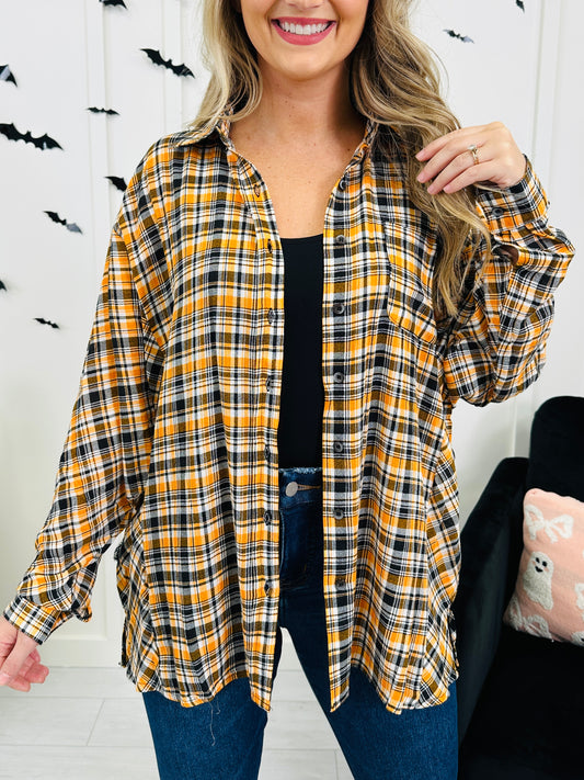 Golden Hour Charm Flannel In Sunrise