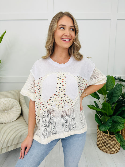 Blooming Peace Top in Ivory Multi