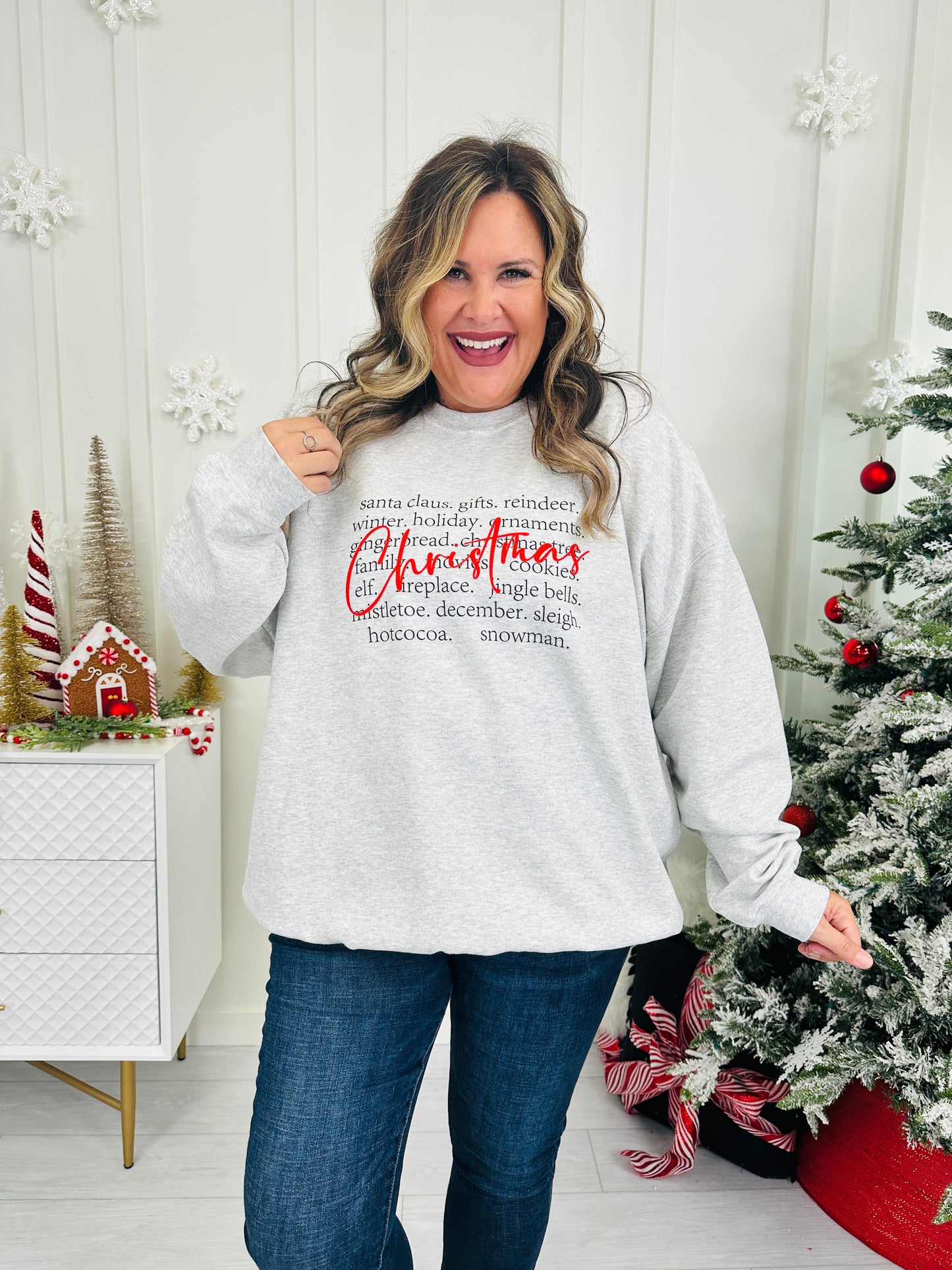 All About Christmas Graphic Crewneck Sweatshirt
