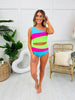 Ultra High Waisted Swim Bottoms in Bright Stripes