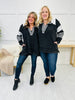 Striped Edge Pullover In Black Combo