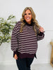 Stripe Up Your Alley Pullover In Wine