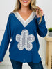 Graceful Petals Top in Blue Multi