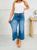 Put a Bow On It Tummy Control Wide Leg Cropped Jeans