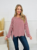 Striped Intuition Sweater in Burgundy