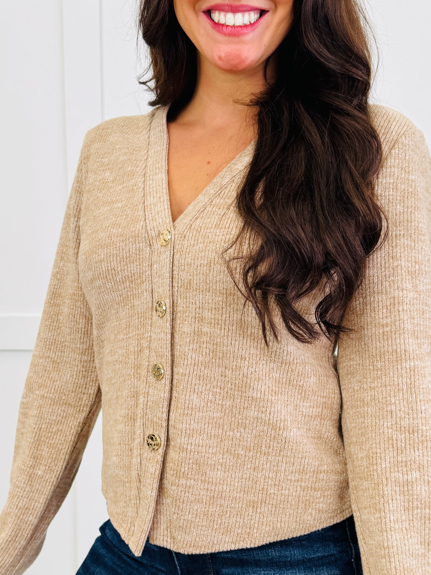 Quiet Luxury Cardigan In Mocha