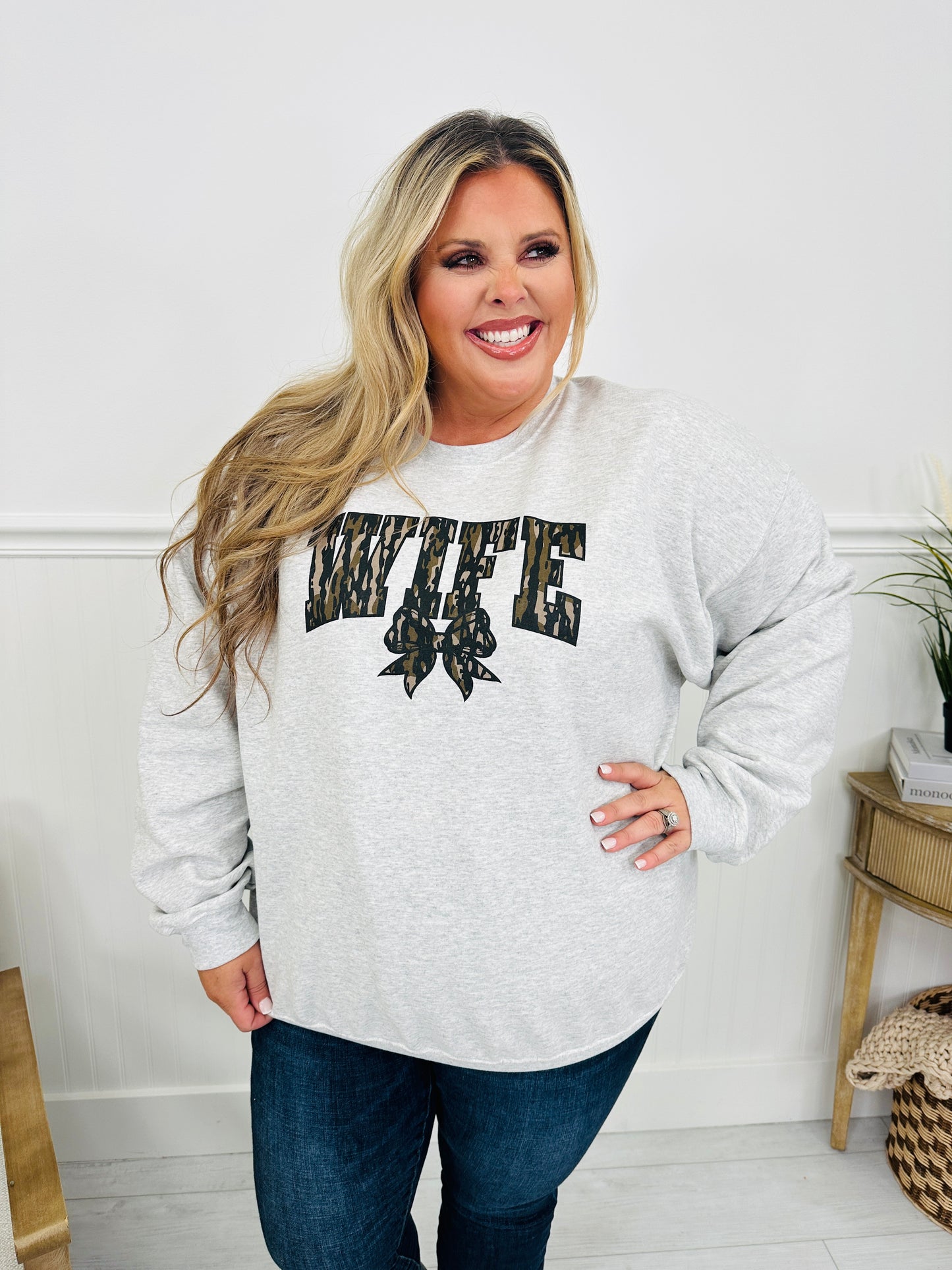 Wife Bottomland Camo Crewneck Sweatshirt