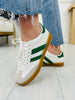 Lace Up And Go Sneakers In White/Green