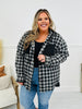 Falling For Flannel Hooded Shacket in Black